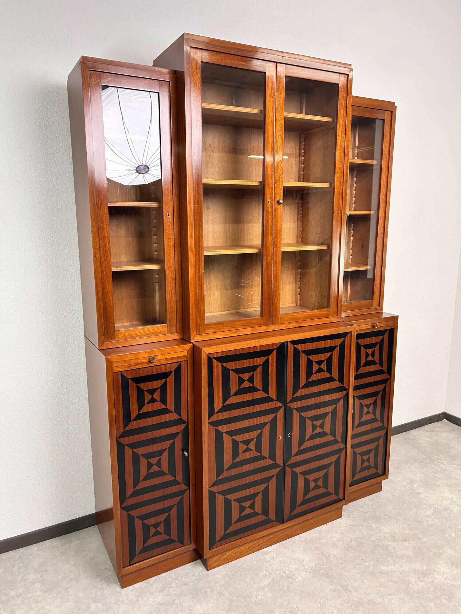 Cubist library with marquetry, around 1930