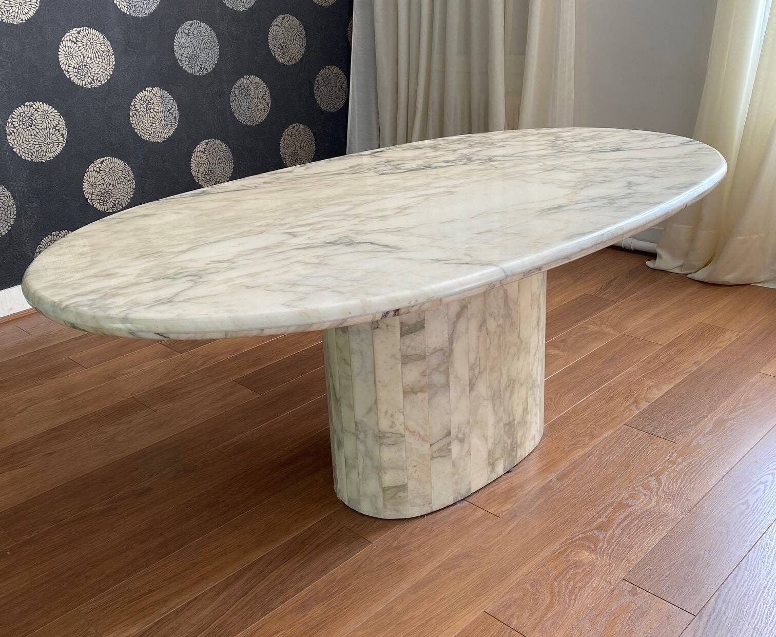 Oval marble table
