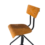 Vintage wooden and metal swivel workshop chair - Restoration project