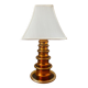 Lampe de table en verre ambre métallique par Gustav Leek pour Orrefors, années 1960.