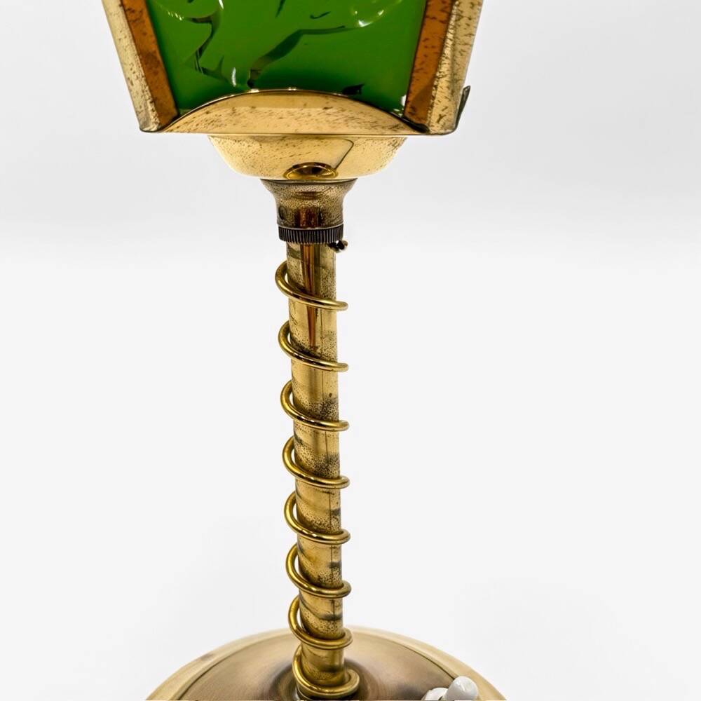 1950s brass and glass street lamp night light