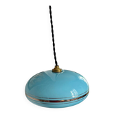 Blue opaline bowl with silver trim