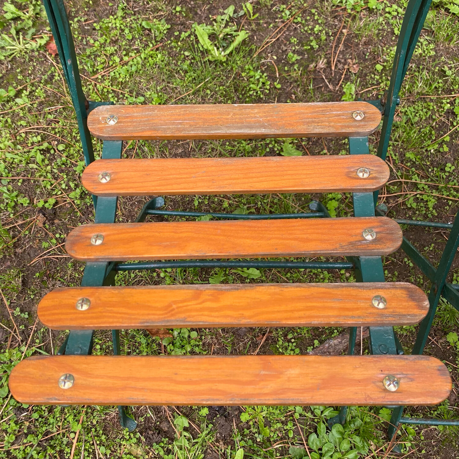Old folding patio garden chairs