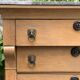 Empire high chest of drawers in solid raw oak