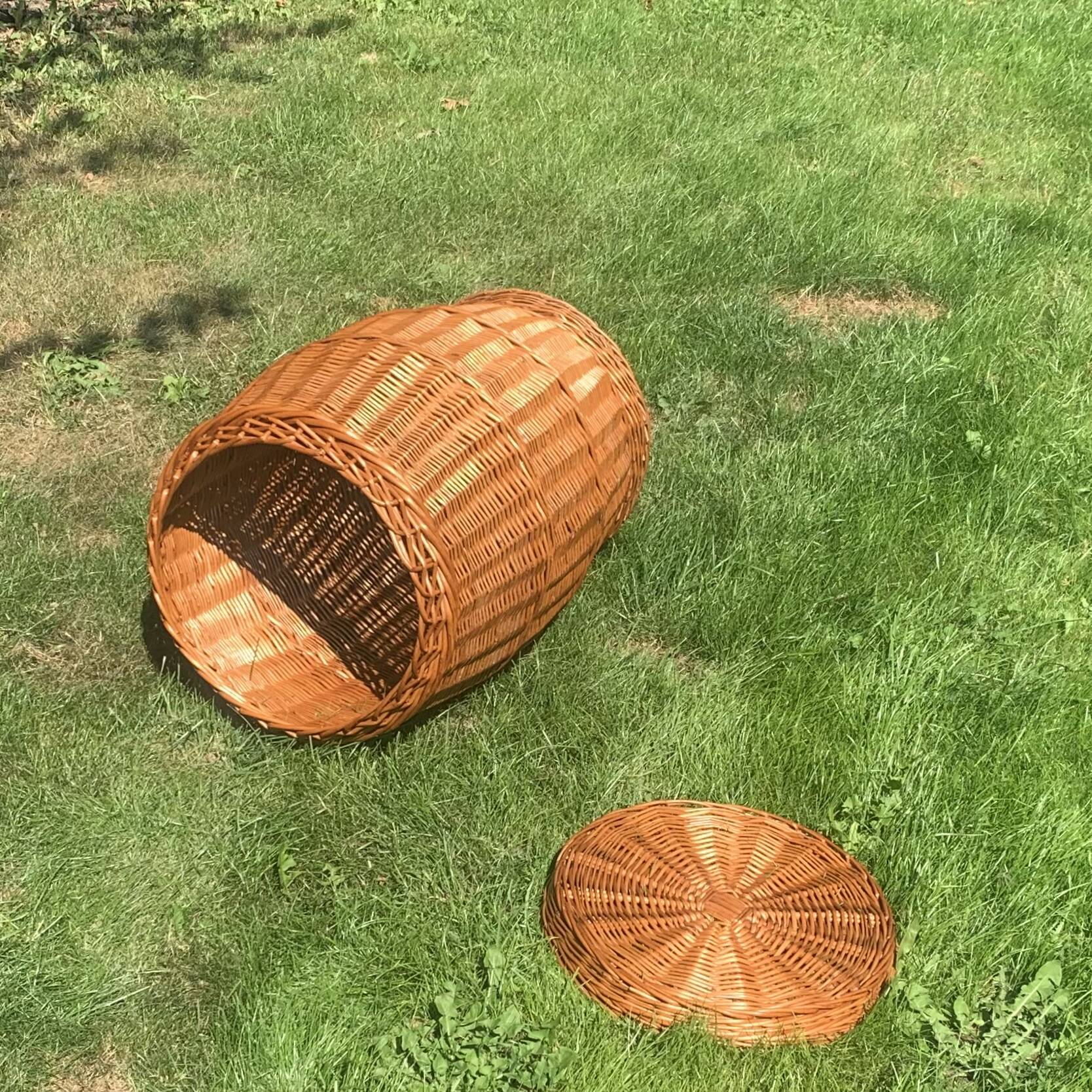 Vintage wicker laundry basket