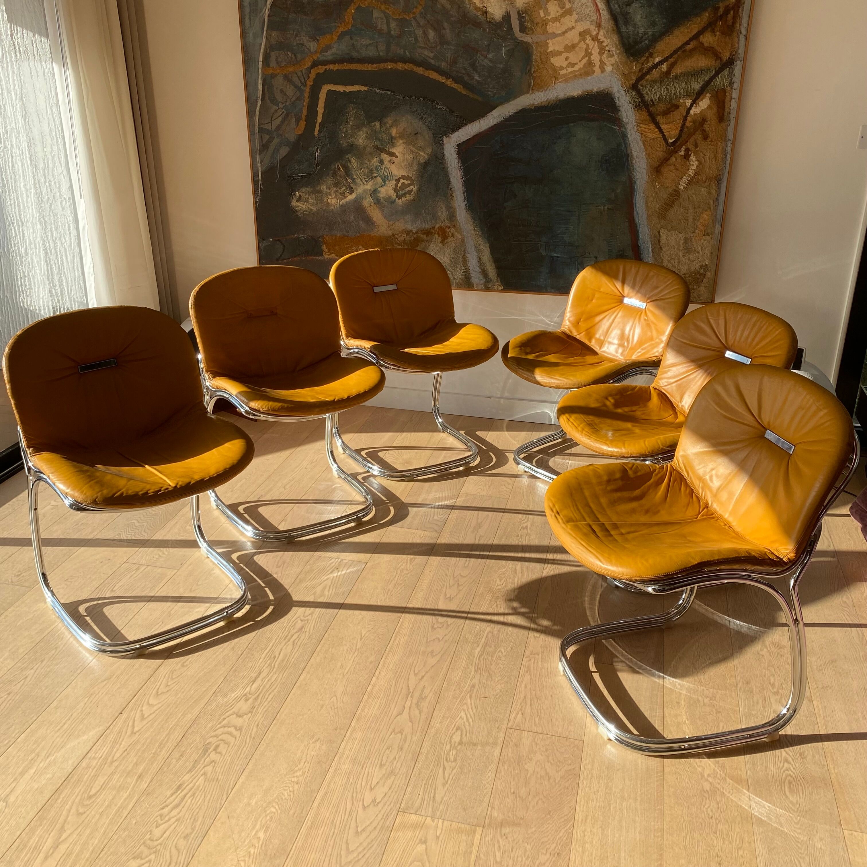 Suite of 6 Sabrina chairs by Gastone Rinaldi for Rima 1970