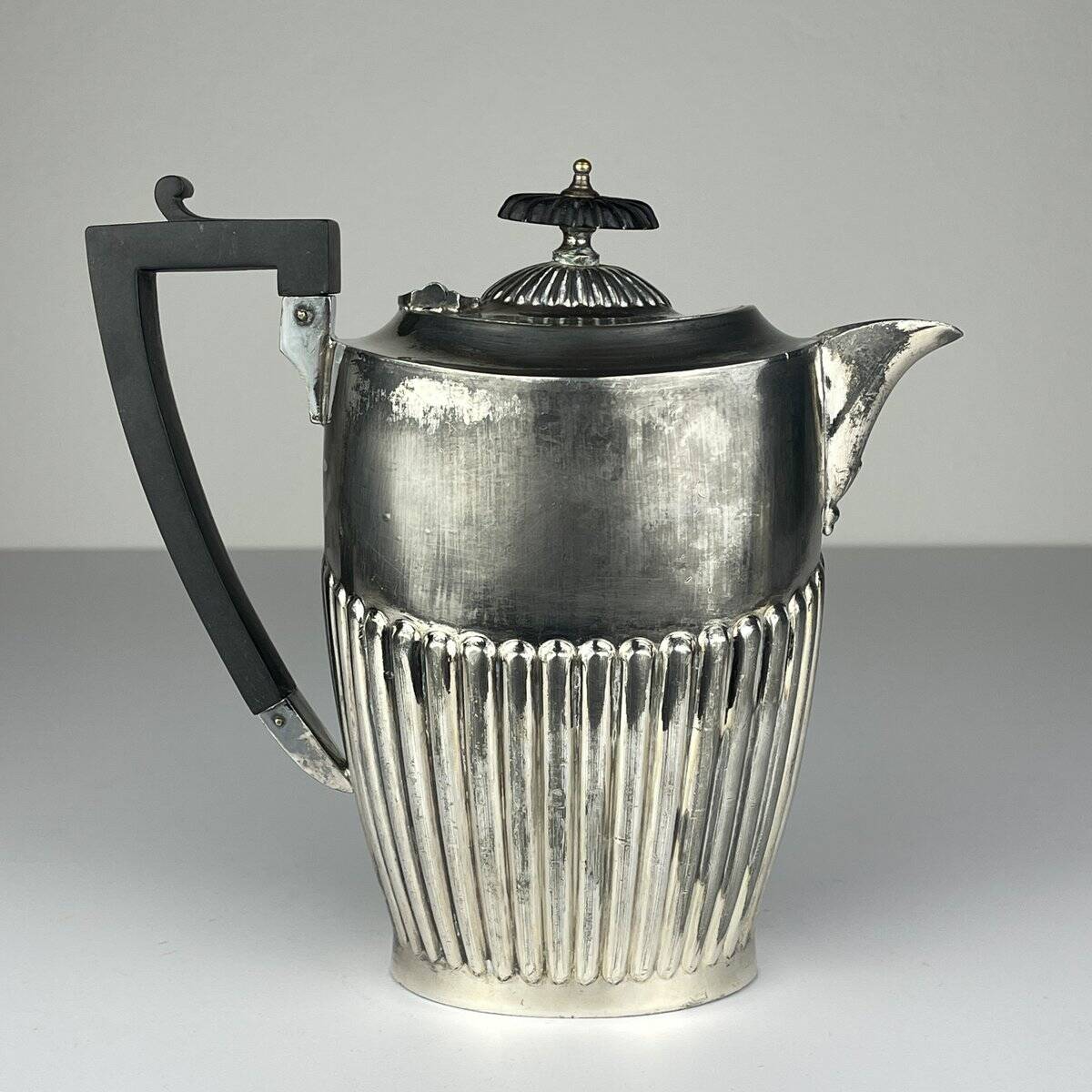 Antique silver-plated coffee pot from Sheffield, 1890s.