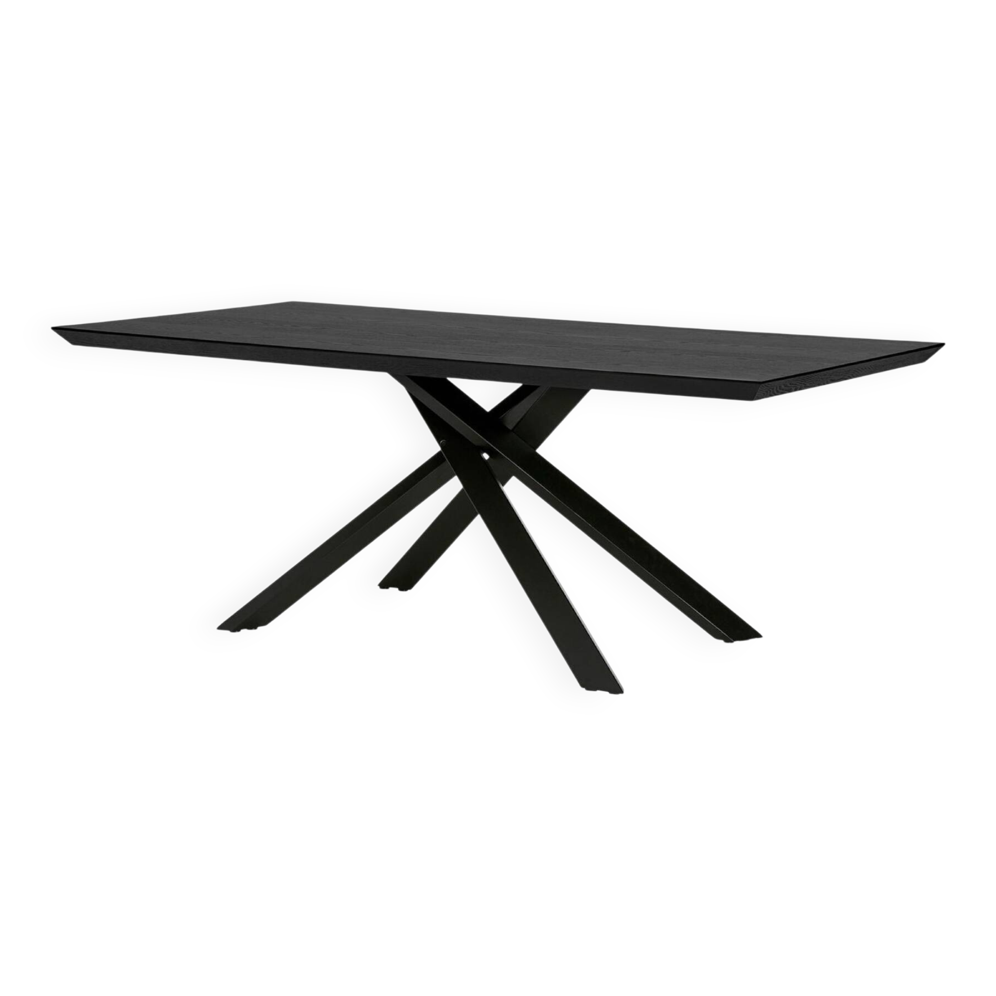Table à manger style industrielle en bois et métal noir