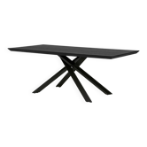 Table à manger style industrielle en bois et métal noir