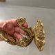 Vintage golden brass dolphin coat rack