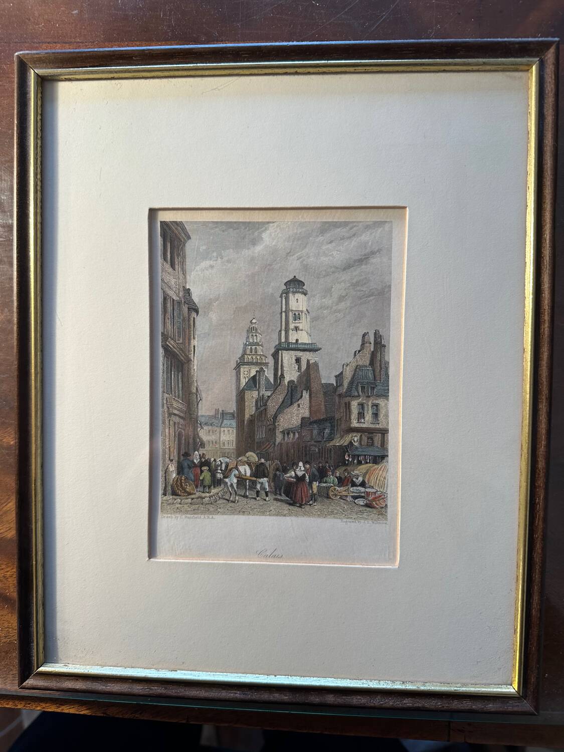 Calais 1834 - Original Engraving by JT Willmore - drawing by C. Stanfield