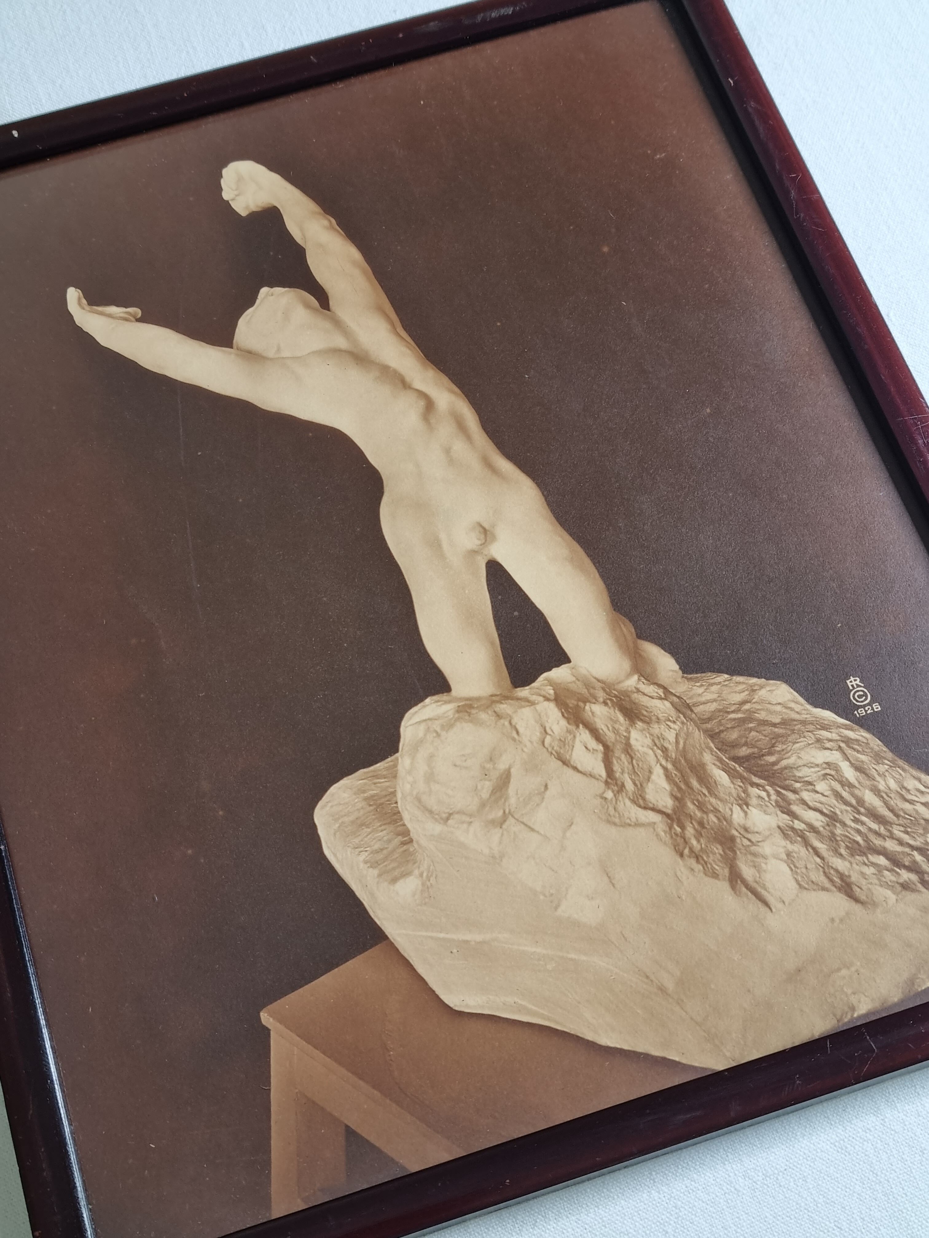 Photo frame, the prodigal son after Rodin, 1936