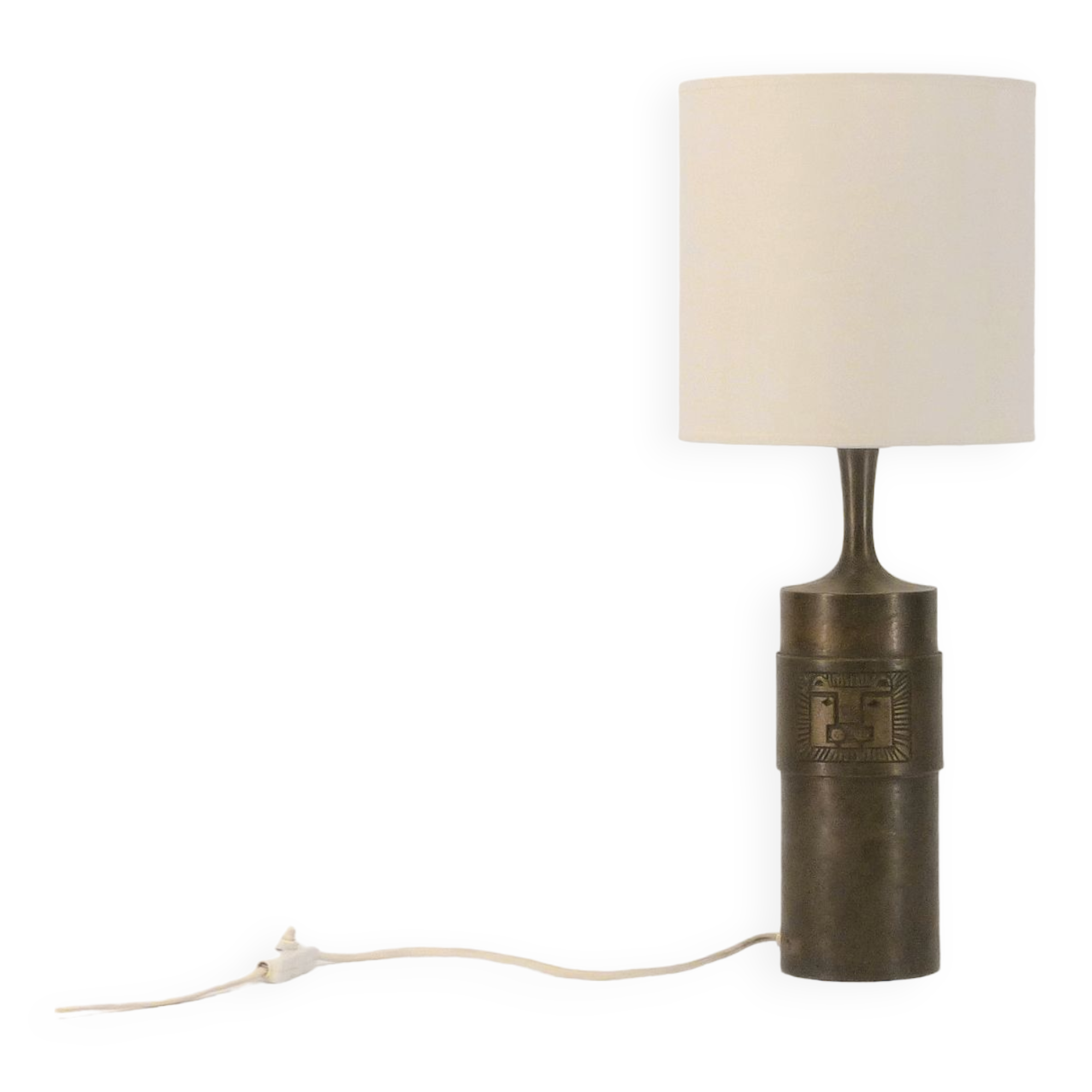 Brutalist bronze lamp Stig Blomberg lion's head 1960