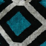Blue silk ikat velvet pillow covers