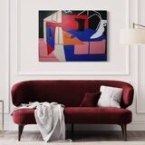 Large original abstract "Blue Chaos" 130x97 cm
