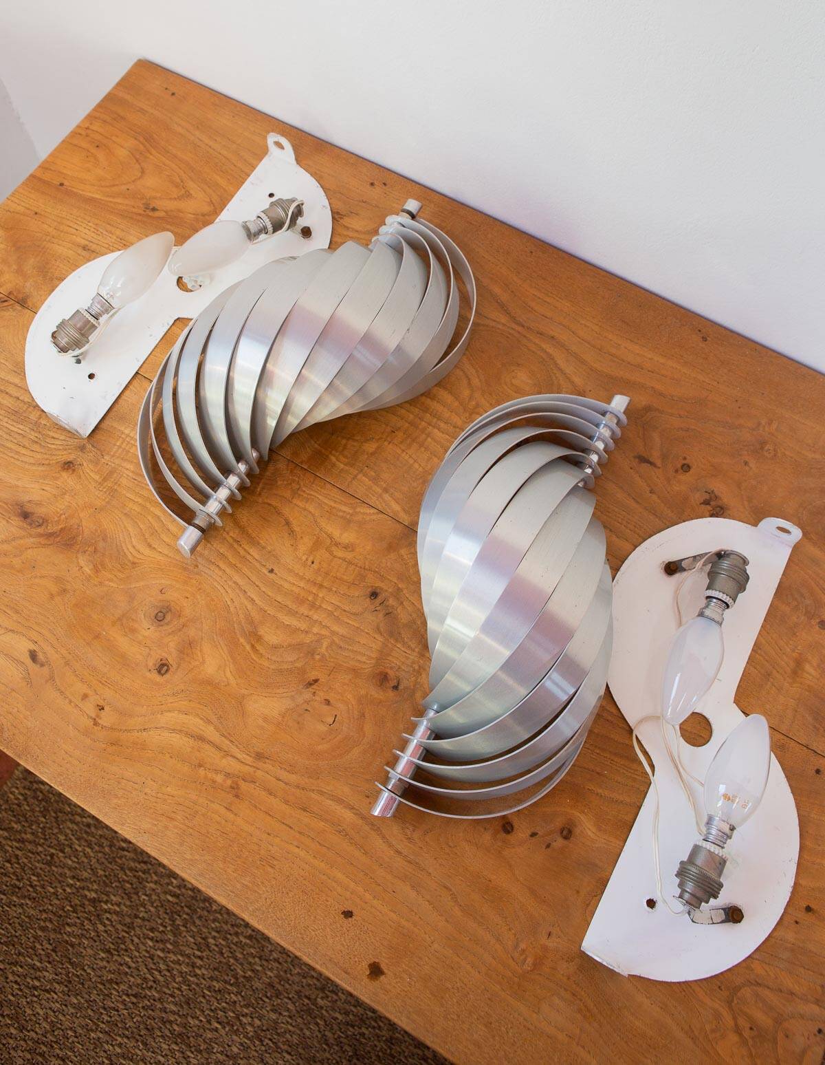 Set 2 wall lamps + floor lamp Gordes / Moon Henri Mathieu