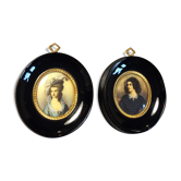 Paire de cadres miniatures Napoleon III