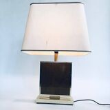 Hollywood Regency Style Gold Square Table Lamp, 1970s