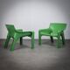 Pair of Vicario armchairs by Vico Magistretti for Artemide, Italy, 1970s.