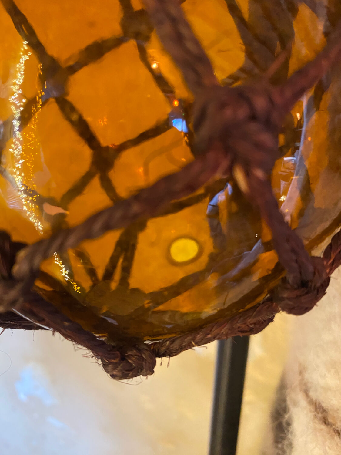 Amber blown glass float