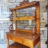 Antique solid blond walnut console table