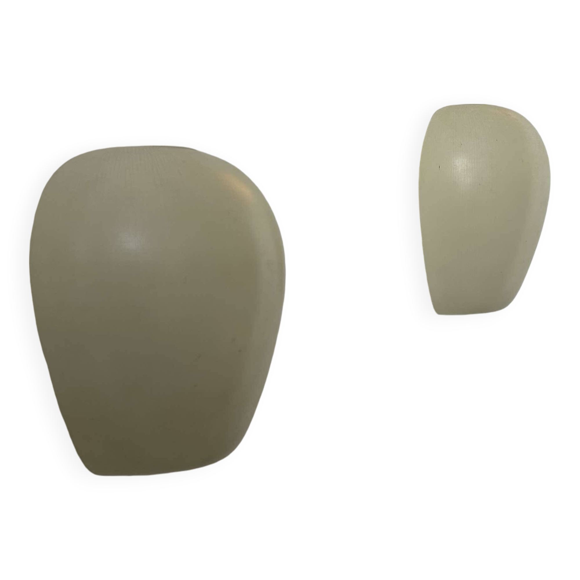 Pair of vintage wall lights, striated opaline white glass, France 1950
