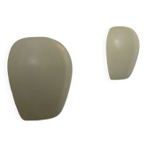 Paire d’applique vintage, verre blanc opalin strié, France 1950