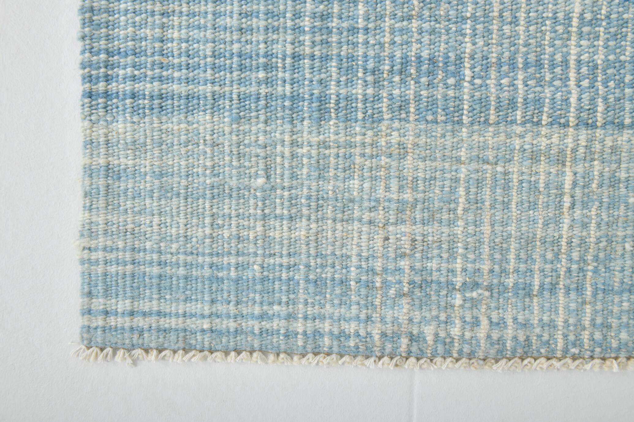 5x9 Blue & Beige Modern Kilim Rug, 147x288Cm