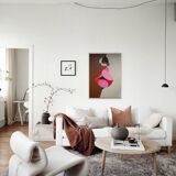 Romantic acrylic painting on cotton "the kiss" 80x60 cm