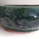 Bonsai pot in green glazed stoneware