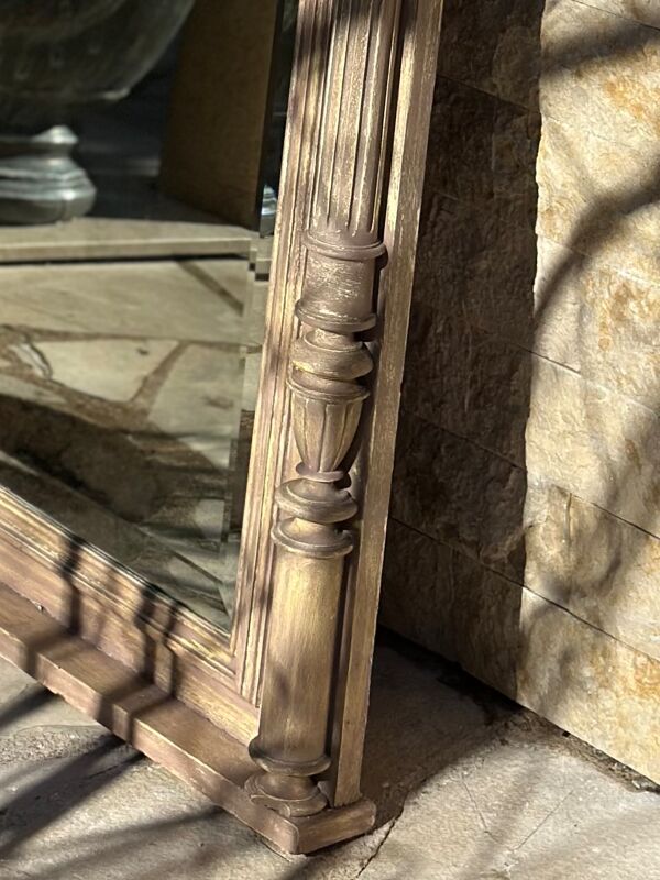 Miroir de cheminée en bois sculpté et peint Époque XIXeme