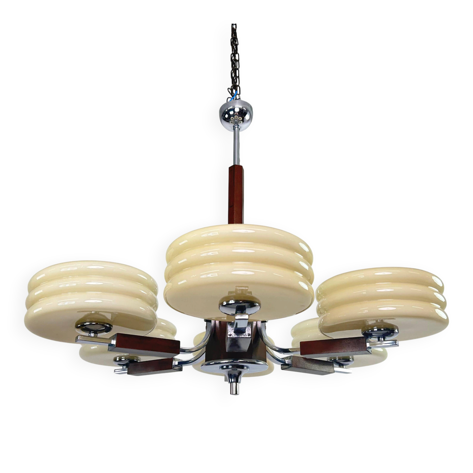 Great Art Deco chandelier attributed to Adolf Loos.