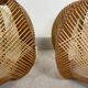 Pair of Scandinavian pendant lamps in wood and wires