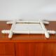White bamboo effect wooden barber mirror 46 x 31 cm