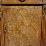 Half-moon buffet in Louis XVI style with burl and marquetry.