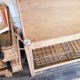 Wooden dessert with chrome steel lockers