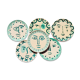 Set of 6 matching plates to hand-painted enamelled ceramic dinner