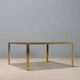 Vintage coffee table in brass and smoked glass, 1970s design.