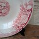 Hollow plate U et Cie Sarreguemines model Jardinière with pink flower decoration.