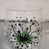 Service of 6 vintage water glasses, handmade decor