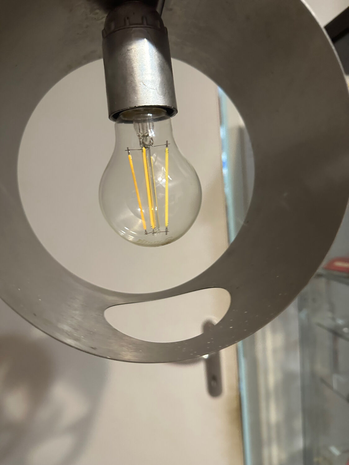 Wall lamp in brushed aluminum