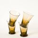 Set of 4 small smoked glass glasses, Art Deco, 1930.