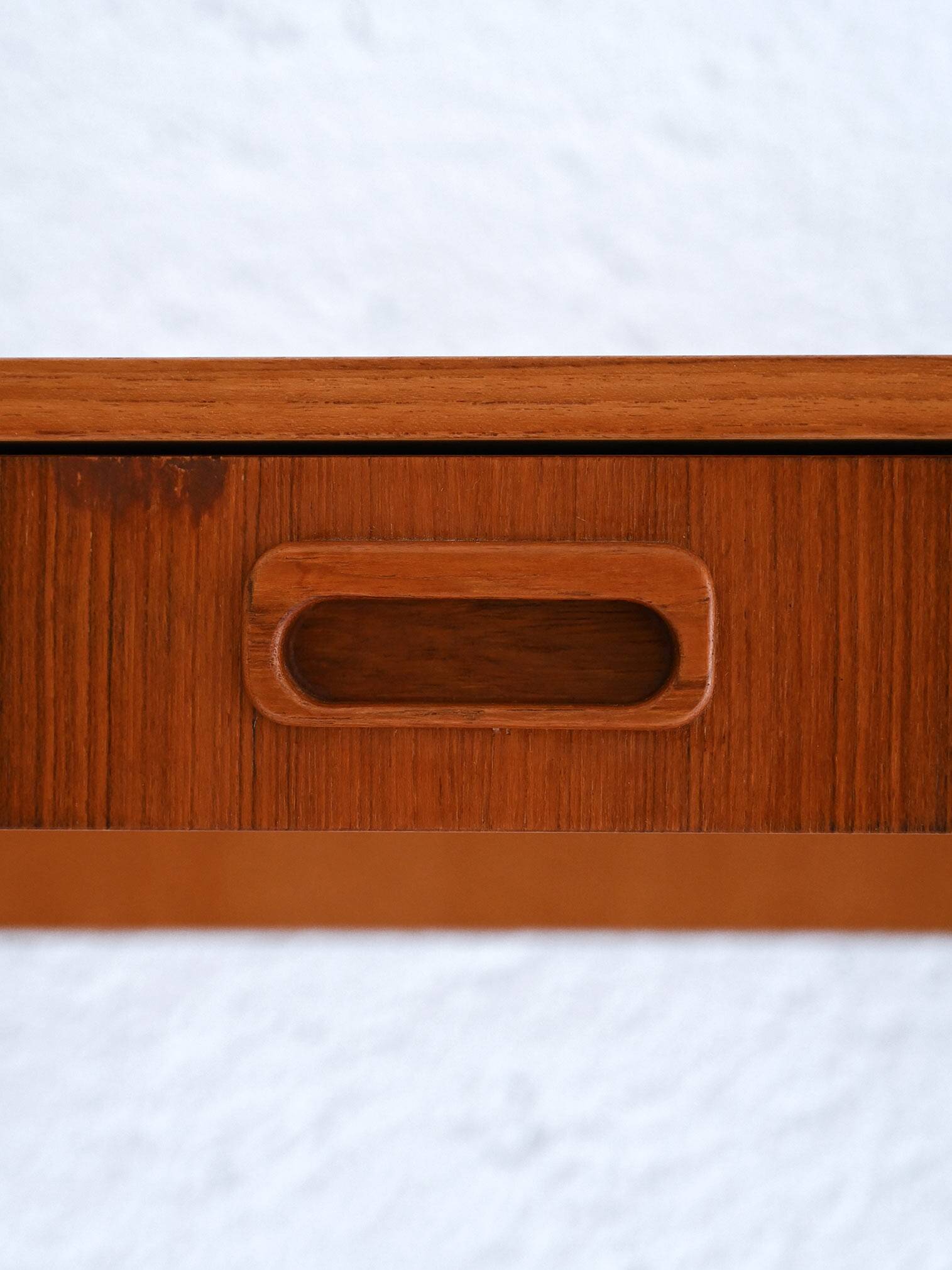 Teak wall-mounted bedside table