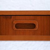 Teak wall-mounted bedside table