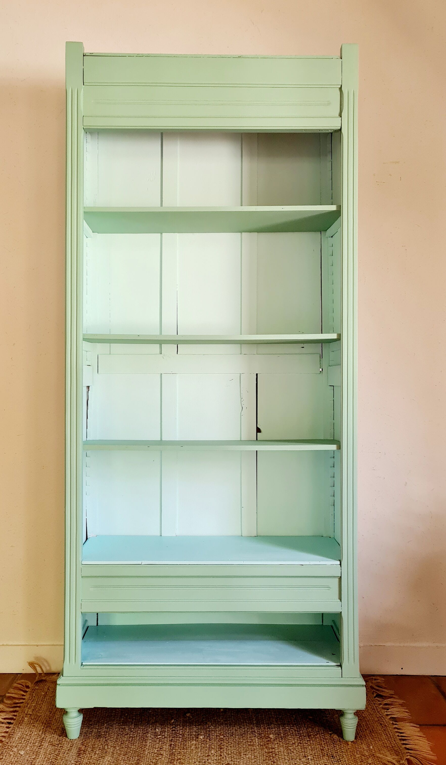 Green bookcase cabinet