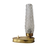 Art Deco France bedside lamp, brass with glass shade, '30s