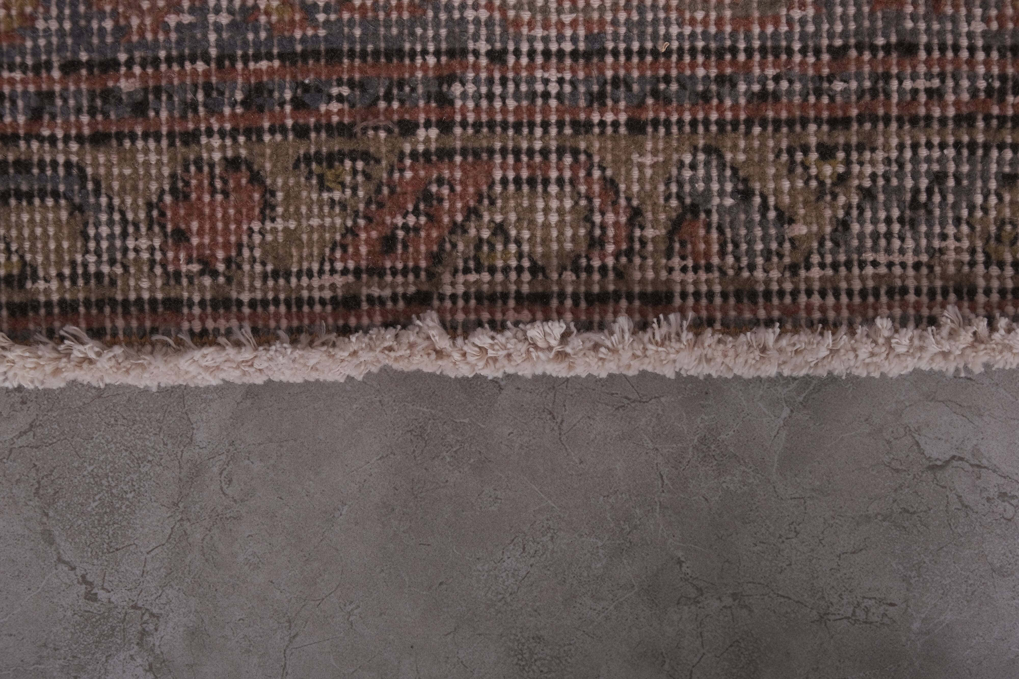 Vintage Turkish rug from Oushak, hand-woven 87x382 cm