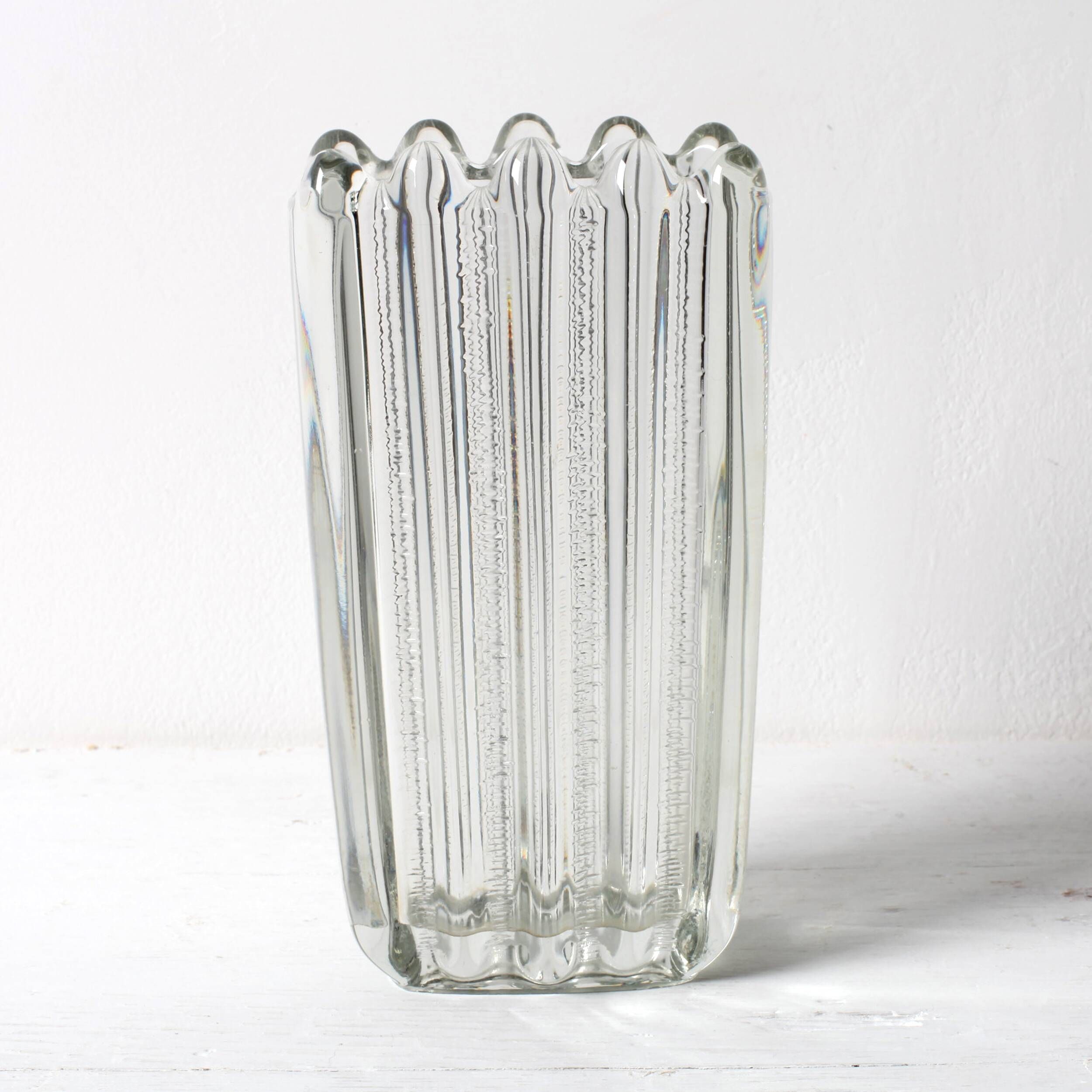 Vintage Rare Glass Vase / Mid-century Glass Vase by František Vizner / 1963