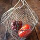 Salad basket foldable star iron thread anses white plastic