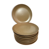 10 dessert plates sandstone village speckled blond